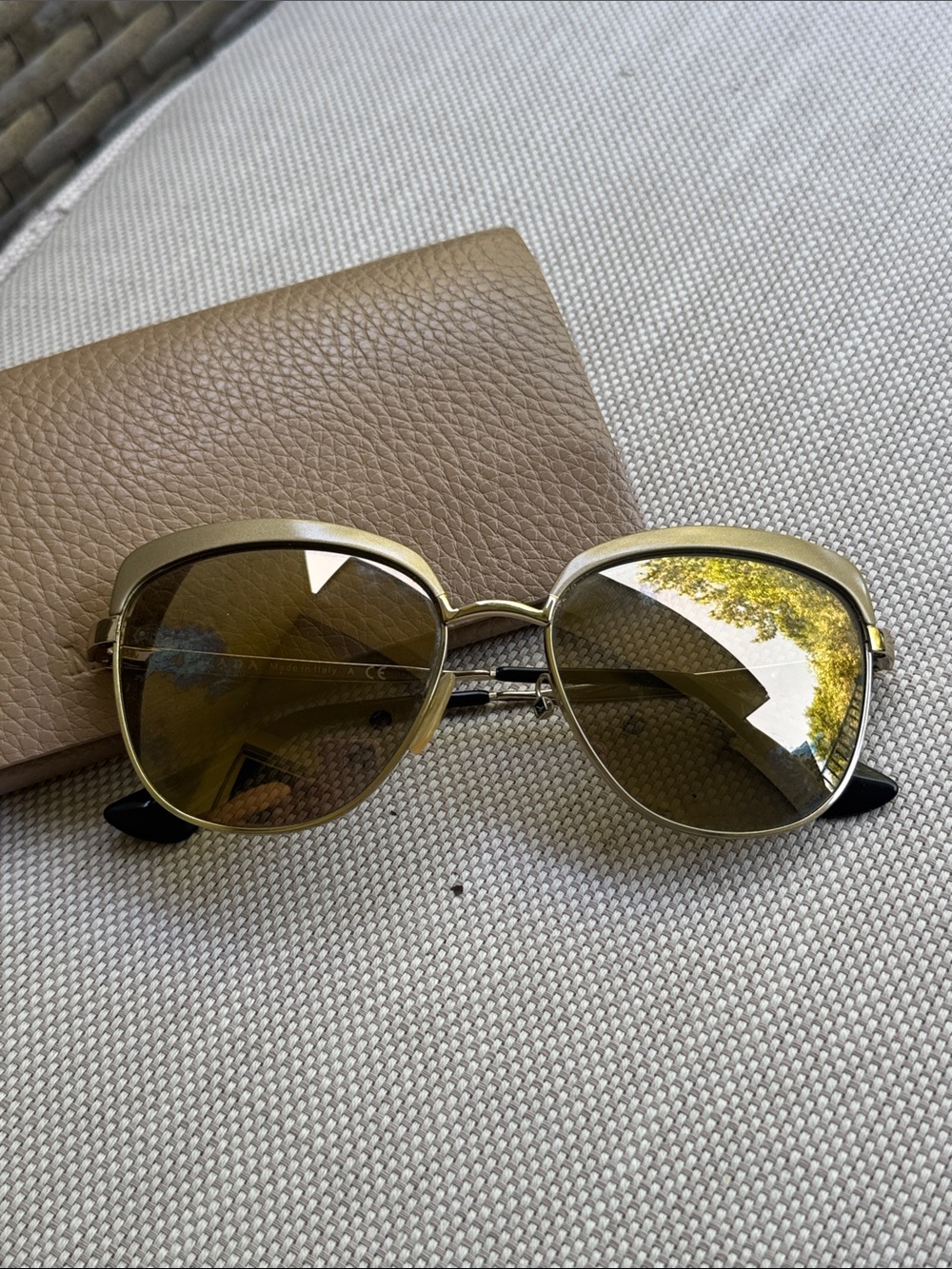 Prada Metal Frame Women's Sunglasses - Yellow Lenses